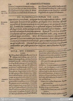 De Nomenclatoribus Tit. LXIII.