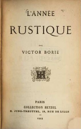 L'année rustique