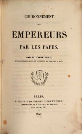 Couronnement des empereurs par les Papes