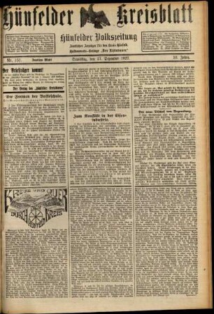 Zweite Ausgabe vom Samstag, den 17. Dezember 1927.
