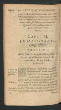 Caput II. De Magistratu, eiusque Officio.