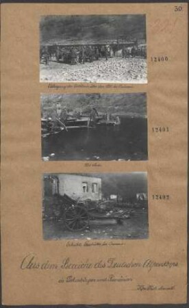 Erbeutete Geschütze bei Caineni