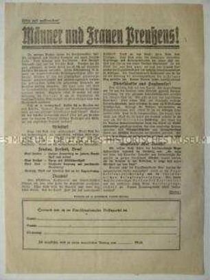 Flugblatt der DNVP (Landesverband Berlin) zur preußischen Landtagswahl 1920