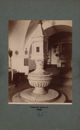 Oratorio della Misericordia, Pienza: Taufbecken