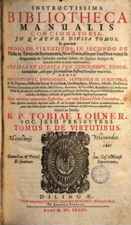 Instructissima bibliotheca manualis concionatoria, 1. De virtutibus