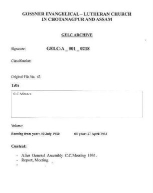 C.C. Minutes