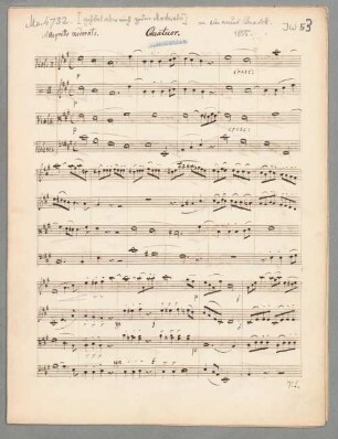 Streichquartett in A-dur JWV 53 - BSB Mus.ms. 4732 : Beiliegend: Quartettsatz für 2 Violinen, Viola und Violoncello in B-Dur