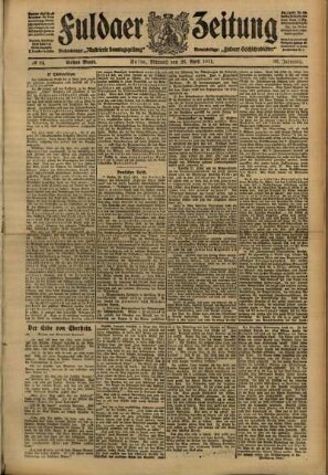 Erste Ausgabe vom Mittwoch, den 26. April 1911.