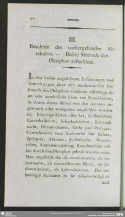 III. Resultate des vorhergehenden Abschnitts
