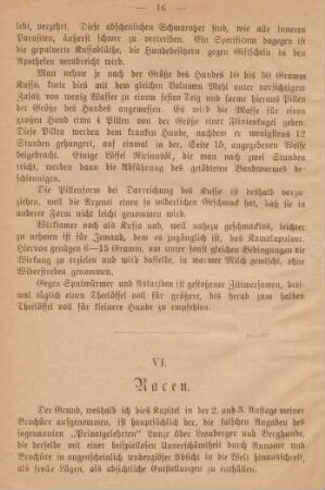 VI. Racen