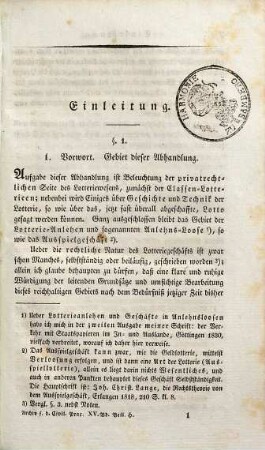 Die Lotterie : eine juristische Abhandlung