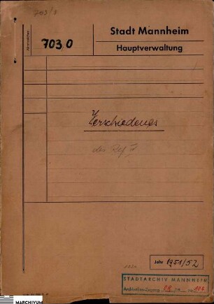 Verschiedene Jahresberichte ect.