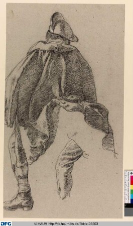 Studie zu einem reitenden Soldaten und weitere Beinstudie