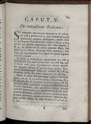Caput V. De extractione Radicum.