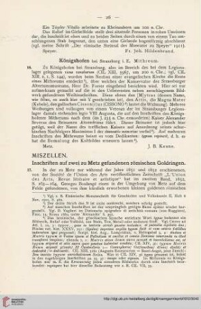 5: Königshofen bei Strassburg i.E. Mithreum