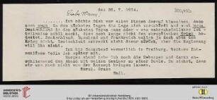 Brief(Abschrift)