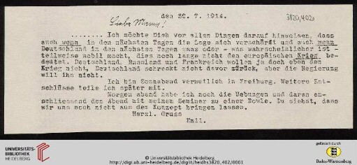 Brief(Abschrift)
