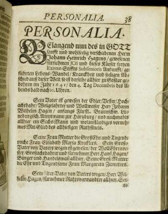 Personalia.