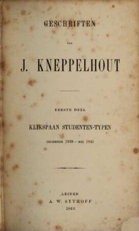 Geschriften, 1