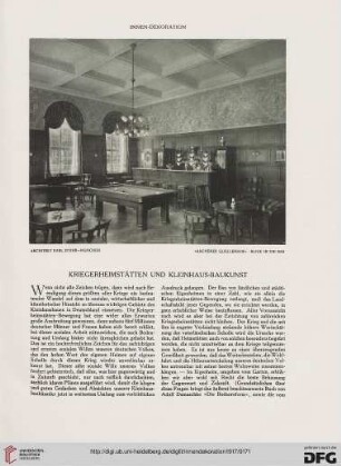 Kriegerheimstätten und Kleinhaus-Baukunst