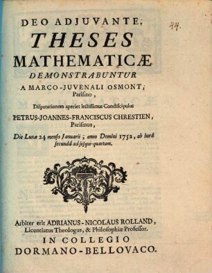 Theses mathematicae