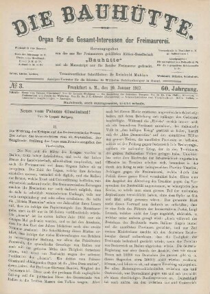 No. 3. Frankfurt a.M., den 20. Januar 1917. 60. Jahrgang.