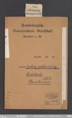 Bewerbungsverfahren für die Stelle des geologisch-paläontologischen Assistenten