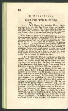 II. Abhandlung. Von dem Pflanzenreiche.