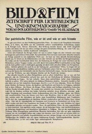 Der patriotische Film, wie er ist und wie er sein könnte