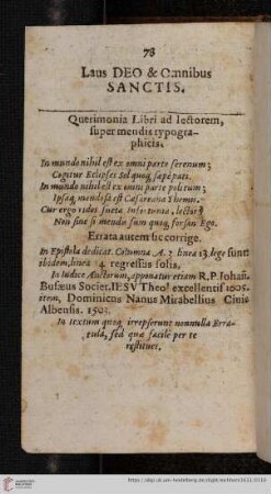 Laus DEO & Omnibus SANCTIS