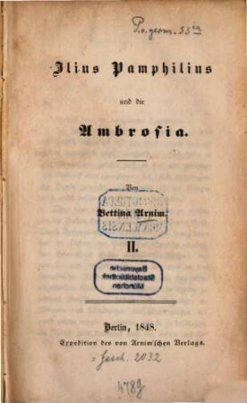 Ilius Pamphilius und die Ambrosia, 2