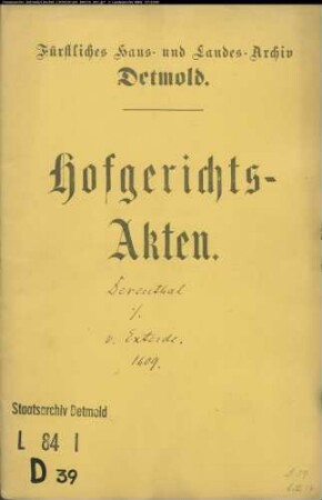 Derenthal, Johann zu Lemgo gegen Johann von Exterde zu Herberhausen - Schuldforderung