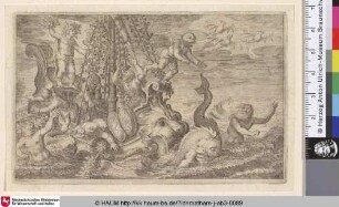 [Die tyrrhenischen Schiffer verwandeln sich in Delphine; The Tyrrhenian sailors changed into dolphins, Lof-sanck van Bacchus: v.515-520]