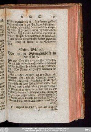 Fünfter Abschnitt. Von meiner Gefangenschaft in der Türkey.