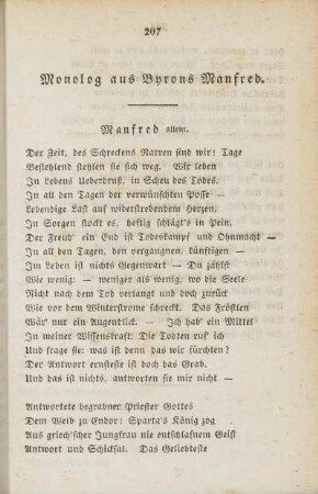 Monolog aus Byrons Manfred