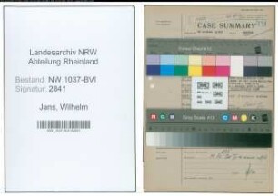 Entnazifizierung Wilhelm Jans , geb. 23.10.1901 (Rechtsanwalt)