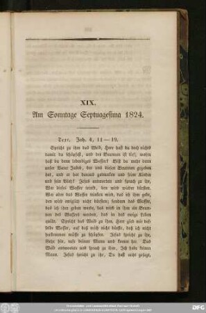 XIX. Am Sonntage Septuagesima 1824.