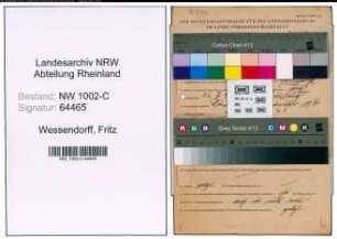 Entnazifizierung Fritz Wessendorff, geb. 26.07.1899 (Kaufmann)