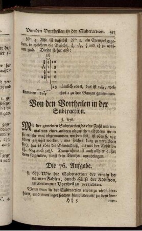 Von den Vortheilen in der Subtraction.