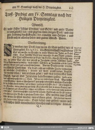 Trost-Predigt am IV. Sonntage nach der heiligen Dreyeinigkeit