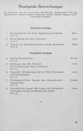 Theologische Gastvorlesungen