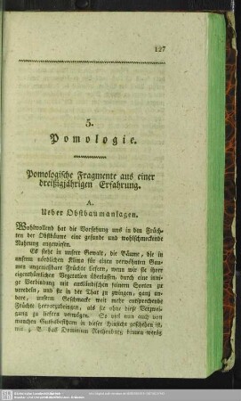 5. Pomologie : Pomologische Fragmente aus einer dreißigjährigen Erfahrung