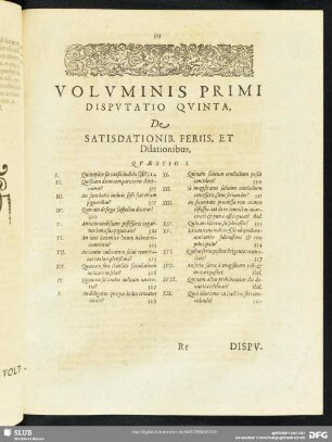 Disputatio Quinta, De Satisdationib. Feriis, et Dilationibus