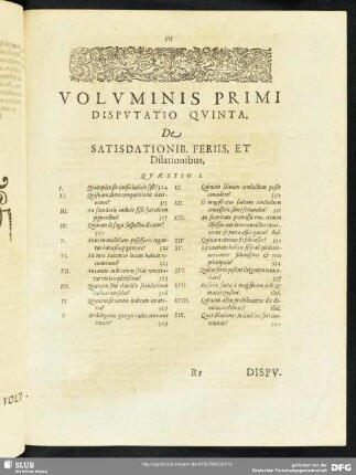 Disputatio Quinta, De Satisdationib. Feriis, et Dilationibus