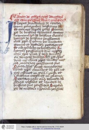 De recordatione pricipalium beneficiorum dei.