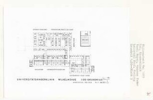 Universitätsklinik Wilhelmsaue, Berlin-Wilmersdorf (Diplomarbeit bei Peter Poelzig): Grundriss 1. Obergeschoss 1:200