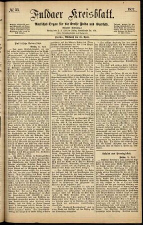 Ausgabe vom Mittwoch, den 25. April 1877.