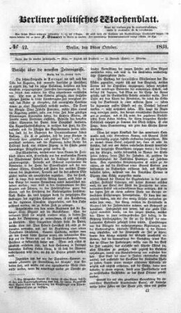 No 42, 18. Oktober 1834