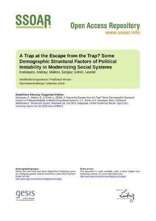A Trap at the Escape from the Trap? Some Demographic Structural Factors of Political Instability in Modernizing Social Systems