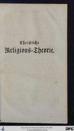 Christliche Religions-Theorie.